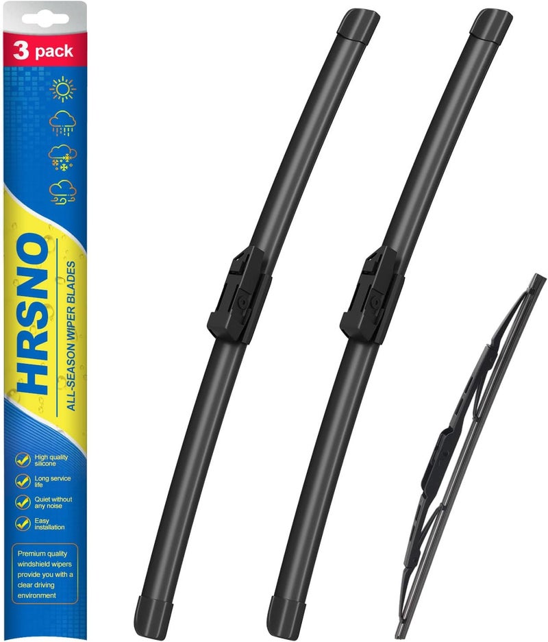 HRSNO 24"+17" Windshield Wipers With 13" Rear Wiper Blade Sets Automotive Replacement for GMC Terrain 2010-2017,Easy For Installation (Pack of 3) - Image 1